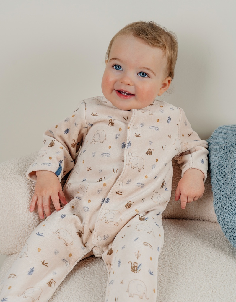 Noukies | Pyjama Jungle Fluweel All Over Jungle Dieren