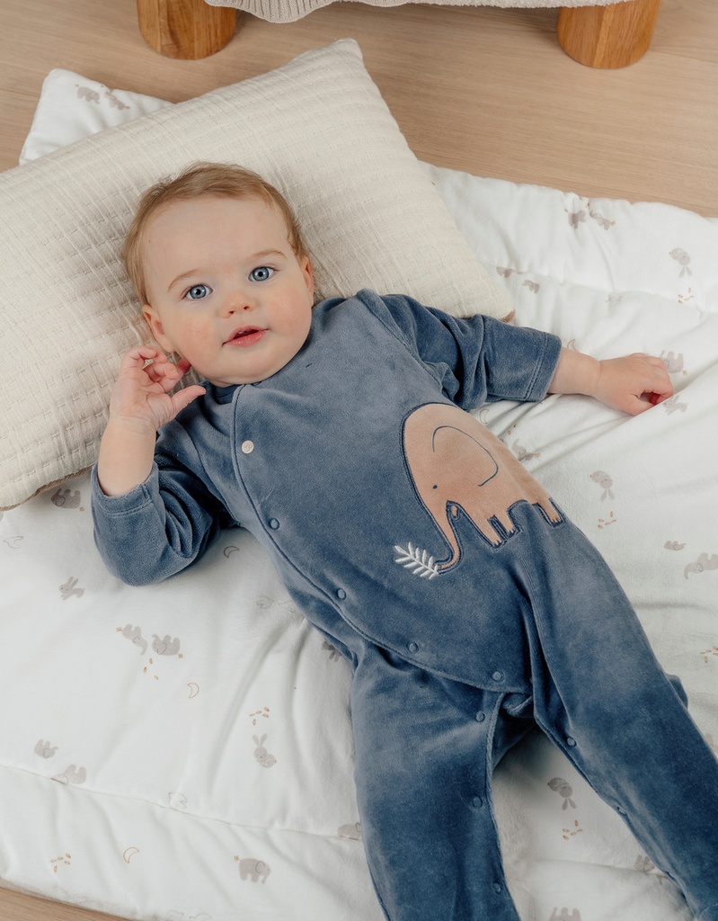 Noukies | Pyjama Jungle Fluweel Blauw