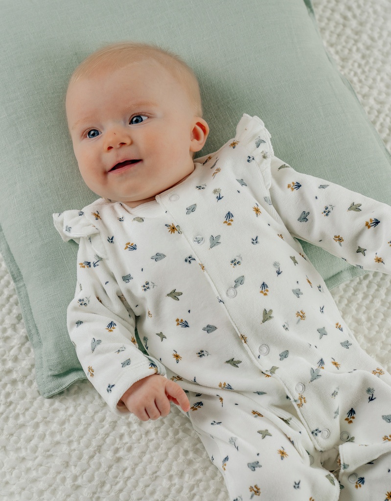 Noukies | Pyjama Lovely Bird Fluweel All Over Vogels