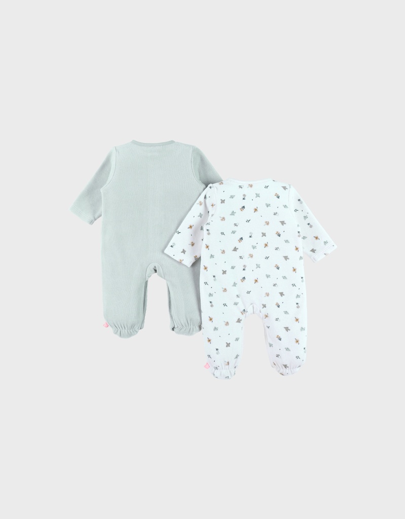 Noukies | Pyjama Lovely Bird Fluweel 2-pack