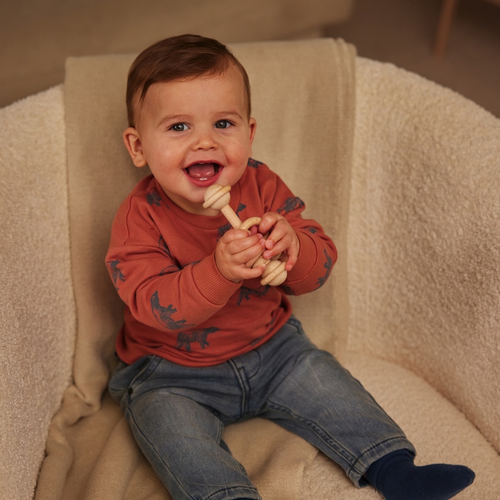 Dirkje | Pull Boys Frosty Friends Sweater With Crew Neck Rust