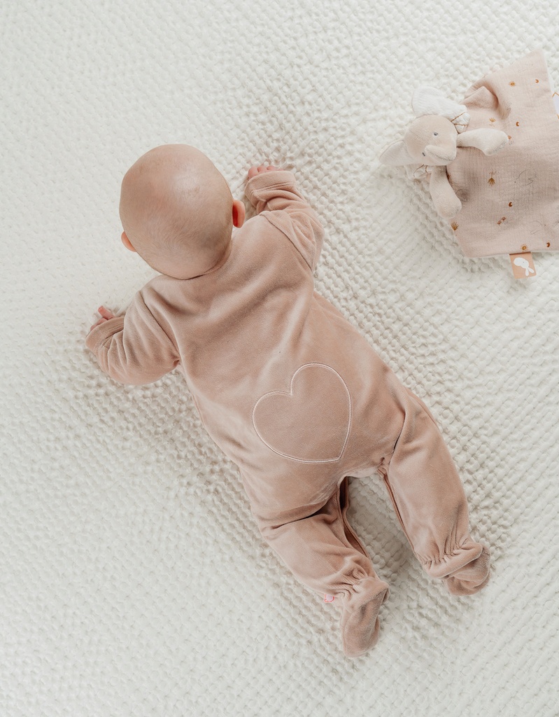 Noukies | Pyjama Nappy Cat Fluweel Roze