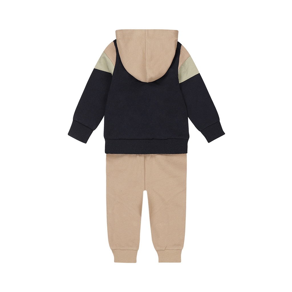 Dirkje | Outfit Boys Space Babysuit Beige Grey 2-delig
