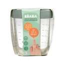 BEWAARPOTJE, eucalyptus, glas/siliconen, 1x 250 ml, met maatverdeling