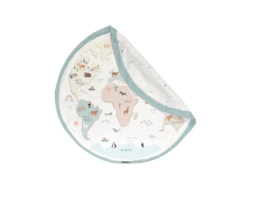 Play&Go | Opbergzak Original Double Print Worldmap Colour 