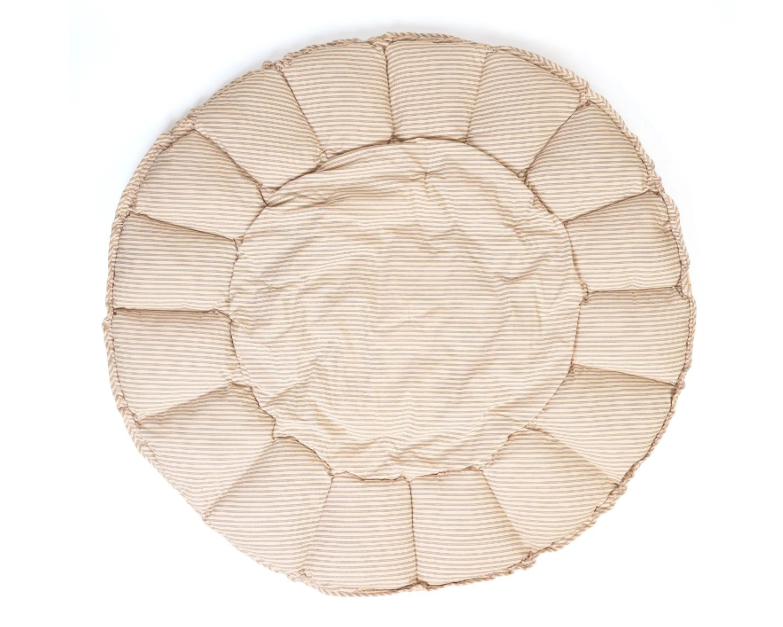 Play&Go | Speeltapijt Bloom Organic Cotton Stripes Blue Dia 130cm