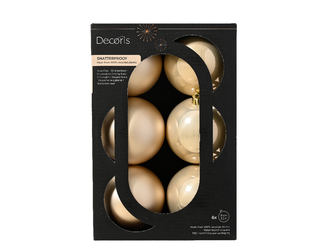 Kaemingk | Kerstbal Polystyreen Assortiment Ø8cm 6-pack