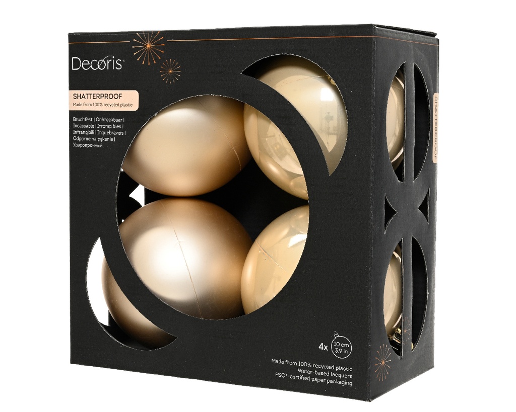 Kaemingk | Kerstbal Polystyreen Assortiment Parel Ø10cm 4-pack