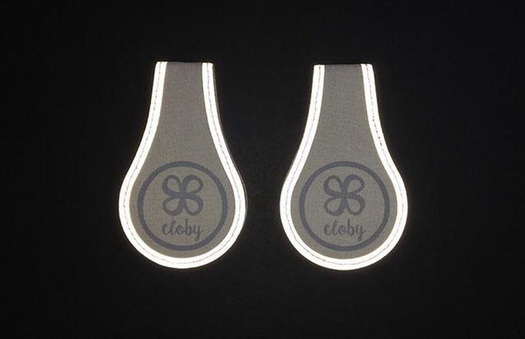 Cloby | Doekenklem Swaddle Clips Black/Grey Canvas met reflecterende strip, gevouwen afmeting: 10x6cm 2-pack