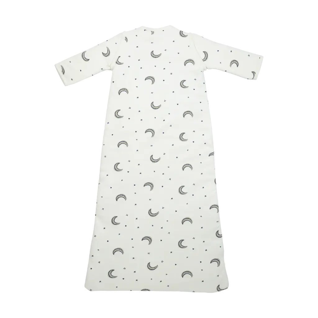 SLAAPZAK, 70cm, LM, 2.3TOG, Moon indigo, ecru, aop maan/sterren, jersery, klass. model, katoen/lichte vulling, winter