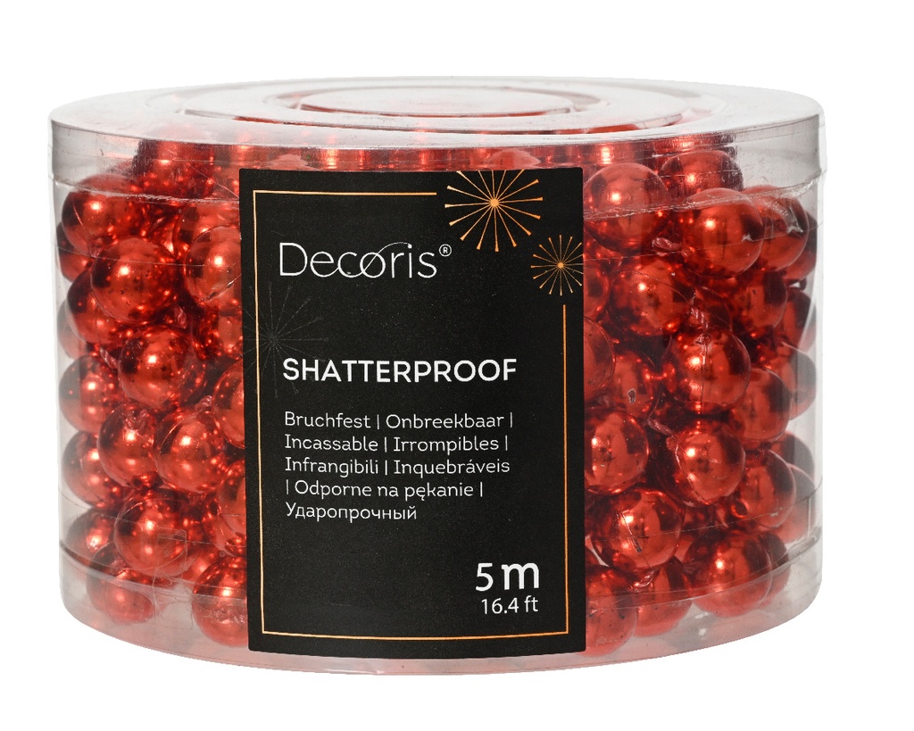 Kaemingk | Slinger Kralenketting Polystyreen Kerstrood Ø1,4cm 5m