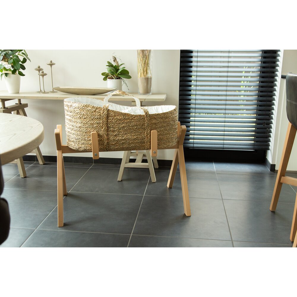 DRAAGMAND/WIEG STAANDER, Tipi Stand + Baby Gym 2 in 1, bruin, geschikt voor wieg Moses basket, hout, 55x60x87cm