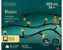 Kaemingk | Verlichting LED Basic Lights In/Outdoor 480 Leds Soft Gold Snoer Zwart 36m +5m Aanloopsnoer Dimmer IP44 Adapter