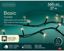 Kaemingk | Verlichting Basic Twinkle In/Outdoor 360 Leds Warm Wit Snoer Zwart 27m +5m Aanloopsnoer 8 Functies IP44 Adapter