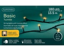 Kaemingk | Verlichting Basic Twinkle In/Outdoor 180 Leds Klassiek Warm Snoer Zwart 13,5m + 5m Aanloopsnoer 8 Functies IP44 Adapter