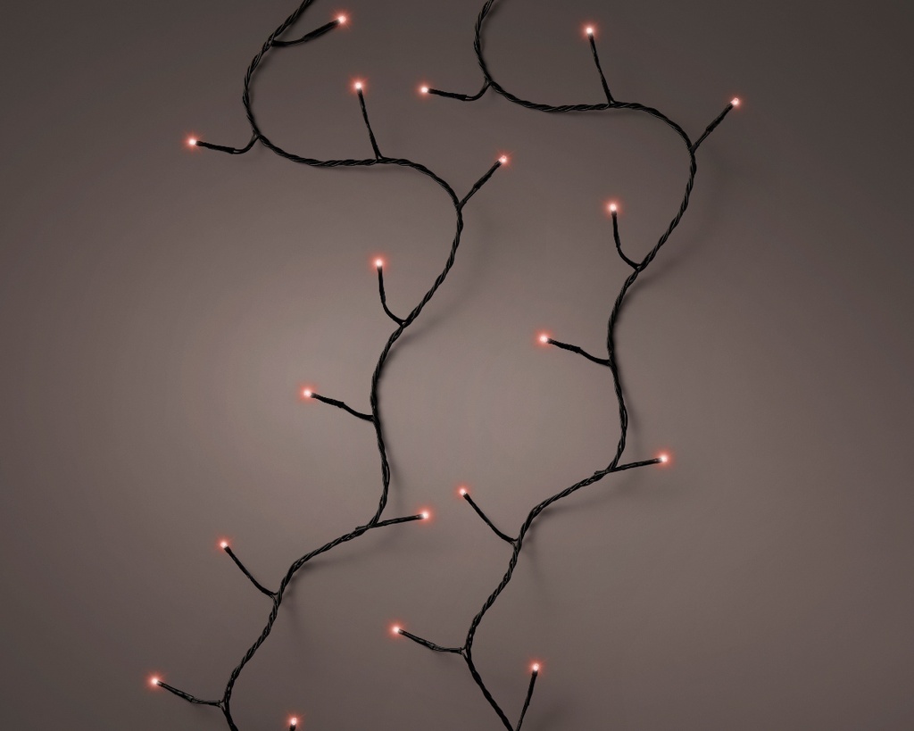 Kaemingk | Verlichting LED Basic Twinkle In/Outdoor 240 Leds Rood Snoer Zwart 18m +5m Aanloopsnoer 8 Functies IP44 Adapter