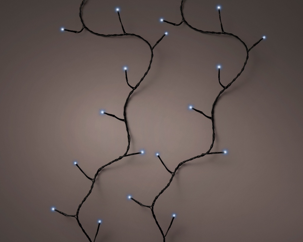 Kaemingk | Verlichting LED Basic Twinkle In/Outdoor 240 Leds Blauw Snoer Zwart 18m +5m Aanloopsnoer 8 Functies IP44 Adapter