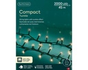 Lumineo | Verlichting Compact Twinkle In/Outdoor 350 Leds Warm Wit Snoer Groen 7,5m + 5m Aanloopsnoer 8 Functies Adapter