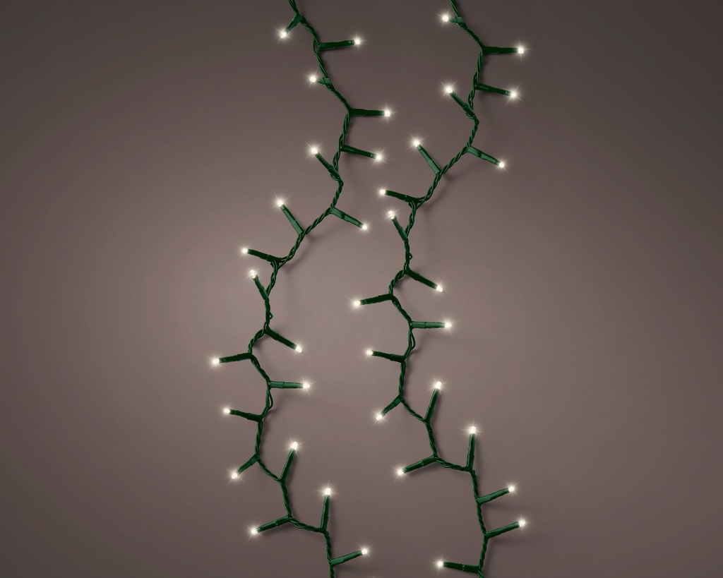 Lumineo | Verlichting Compact Twinkle In/Outdoor 3000 Leds Warm Wit Snoer Groen 60m + 5m Aanloopsnoer 8 Functies Adapter