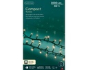 Lumineo | Verlichting Compact Twinkle In/Outdoor 3000 Leds Warm Wit Snoer Groen 60m + 5m Aanloopsnoer 8 Functies Adapter