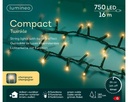 Lumineo | Verlichting Compact Twinkle Outdoor 750 Leds Soft Gold Snoer Groen 16m + 5m Aanloopsnoer 8 Functies Adapter