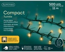 Lumineo | Verlichting Compact Twinkle Outdoor 500 Leds Klassiek Warm Snoer Groen 11m + 5m Aanloopsnoer 8 Functies Adapter