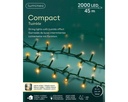 Lumineo | Verlichting Compact Twinkle In/Outdoor 2000 Leds Klassiek Warm Wit Snoer Groen 45m + 5m Aanloopsnoer 8 Functies
