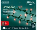 Lumineo | Verlichting Compact Twinkle In/Outdoor 750 Leds Rood Snoer Groen 16m + 5m Aanloopsnoer 8 Functies IP44 Adapter