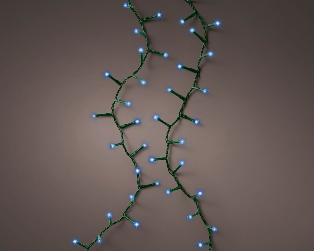 Lumineo | Verlichting Compact Twinkle In/Outdoor 1000 Leds Blauw Snoer Groen 22,5m + 5m Aanloopsnoer 8 Functies