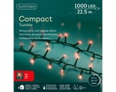 Lumineo | Verlichting Compact Twinkle In/Outdoor 1000 Leds Rood Snoer Groen 22,5m + 5m Aanloopsnoer 8 Functies Adapter