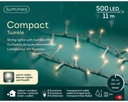 Lumineo | Verlichting Compact Twinkle In/Outdoor 500 Leds Warm Wit Snoer Transparant 11m + 5m Aanloopsnoer 8 Functies