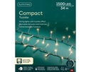 Lumineo | Verlichting Compact Twinkle In/Outdoor 1500 Leds Warm Wit Snoer Transparant 34m + 5m Aanloopsnoer 8 Functies