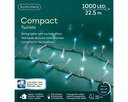 Lumineo | Verlichting Compact Twinkle In/Outdoor 1000 Leds Koel Wit/Blauw Snoer Transparant 22,5m + 5m Aanloopsnoer 8 Functies