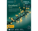 Lumineo | Verlichting Excellent Twinkle In/Outdoor 2208 Leds Klasiek Warm Snoer Zwart 35m + 5m Aanloopsnoer 8 Functies