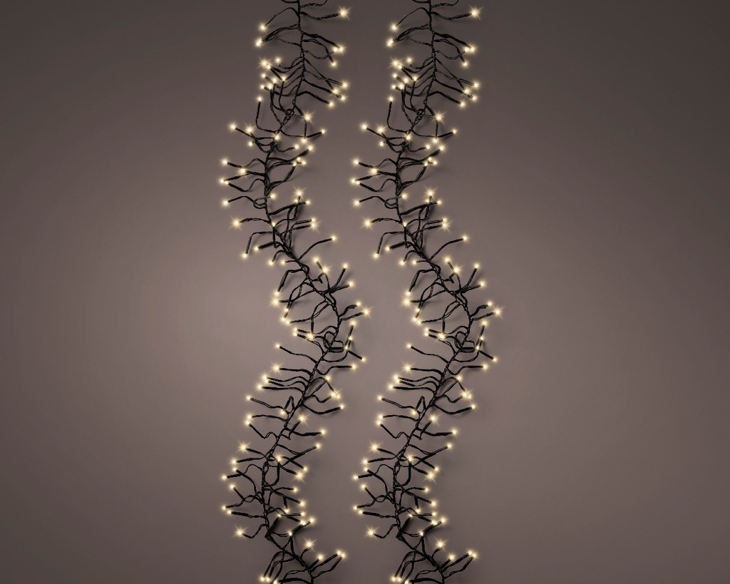 Lumineo | Verlichting Cluster 3000 Leds In/Outdoor Soft Gold Snoer Zwart 28m