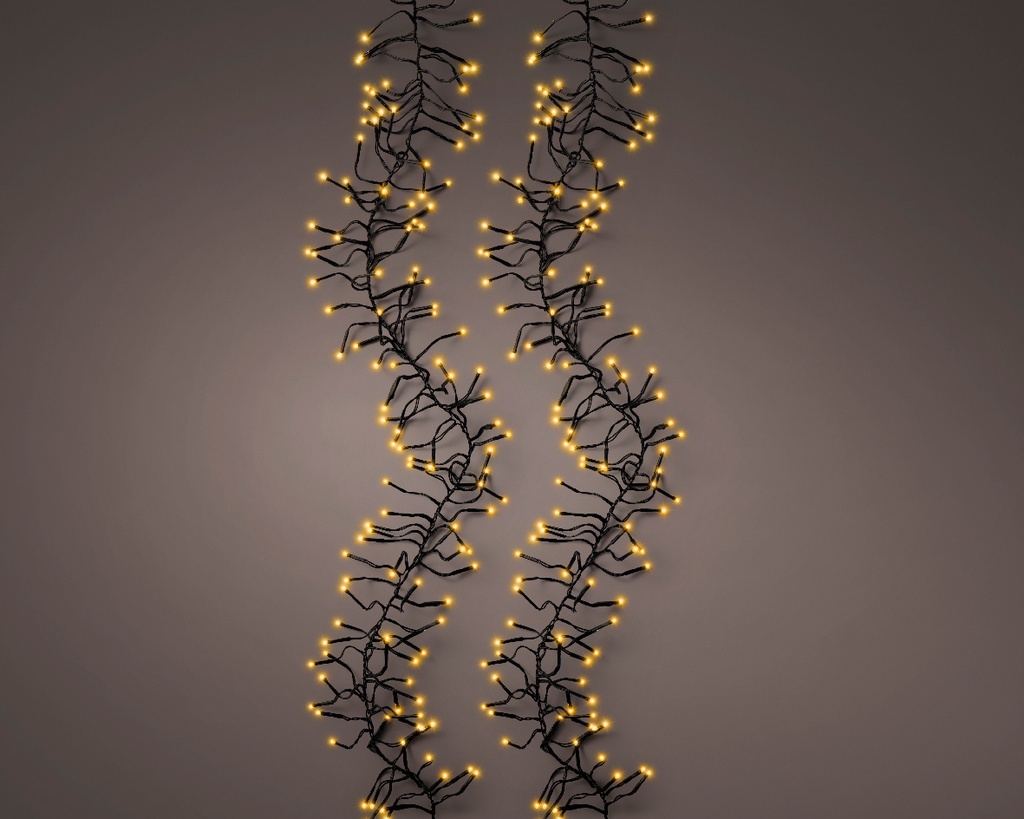 Lumineo | Verlichting Cluster 448 Leds In/Outdoor Klasiek Warm Snoer Zwart 4,2m