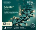 Lumineo | Verlichting Cluster Twinkle Outdoor 768 Leds Warm Wit Snoer Zwart 7m + 5m Aanloopsnoer 8 Functies Adapter
