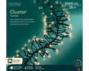 Lumineo | Verlichting Cluster Twinkle Outdoor 3000 Leds Warm Wit Snoer Zwart 28m + 5m Aanloopsnoer 8 Functies Adapter