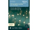 Lumineo | Verlichting Micro-LED Twinkle Outdoor 240 Leds Warm Wit Snoer Zilver 12m + 5m Aanloopsnoer 8 Functies Adapter