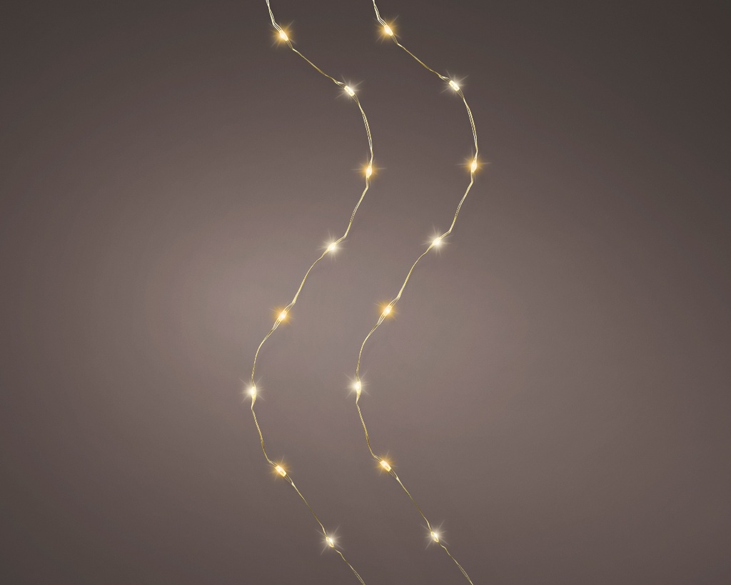 Lumineo | Verlichting Micro Lichtsnoer Twinkle In/Outdoor 120 Leds Klasiek Warm Wit Snoer Goud 6m + 5m Aanloopsnoer 8 Functies Adapter