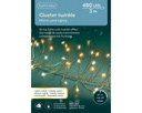 Lumineo | Verlichting Cluster Micro Twinkle In/Outdoor 480 Leds Klassiek Warm Wit Snoer Goud 3m + 5m Aanloopsnoer 8 Functies