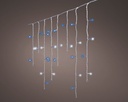 Lumineo | Verlichting Icicle Twinkle In/Outdoor 490 Leds Cool Wit/Blauw Snoer Transparant 20m + 5m Aanloopsnoer 8 Functies