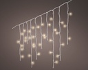 Lumineo | Verlichting Icicle Twinkle In/Outdoor 175 Leds Warm Wit Snoer Wit 7,5m + 5m Aanloopsnoer 8 Functies Adapter