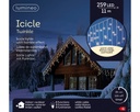 Lumineo | Verlichting Icicle Twinkle In/Outdoor 259 Leds warm wit, wit snoer, 11 m + 5 m aanloopsnoer, 8 functies, adapter