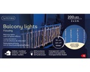 Lumineo | Verlichting Balkonverlichting Gordijn 2x1m, outdoor, 220 leds: warm wit, transp. snoer, 5 snelh., 5 m snoer, IP44