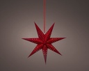 Lumineo | Verlichting Ster Rood 6 Leds Warm Wit Indoor
