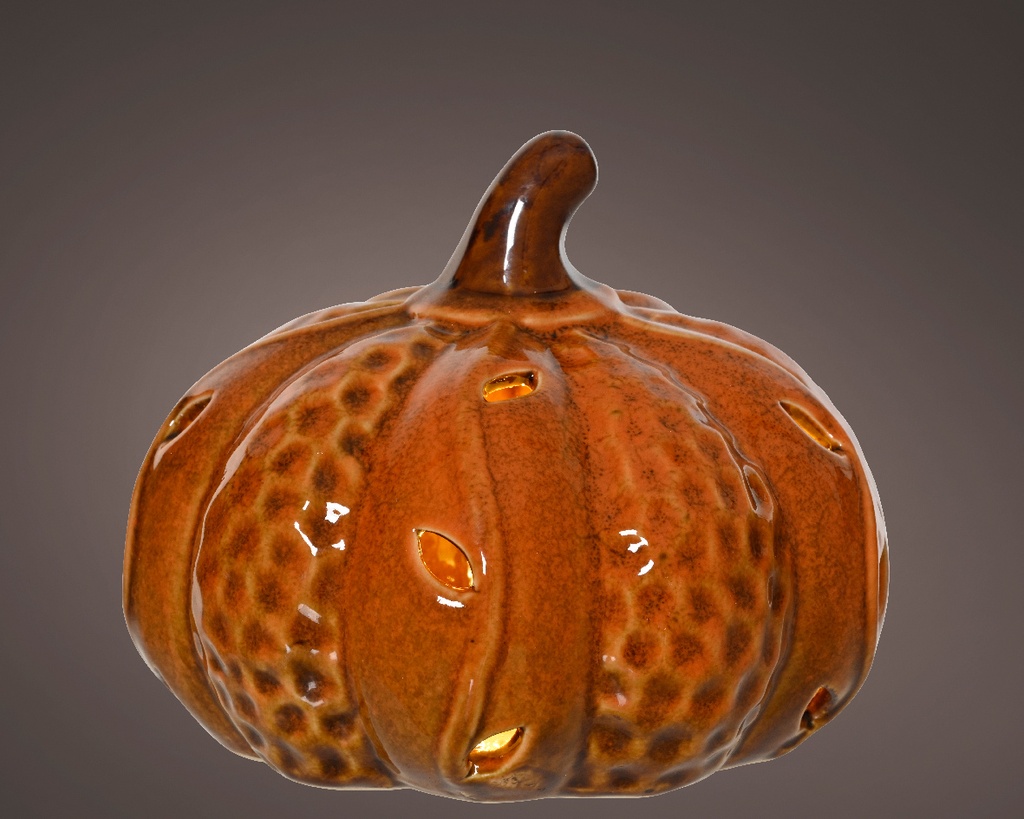 Lumineo | Verlichting Figuur Pompoen Keramiek Warm Wit 