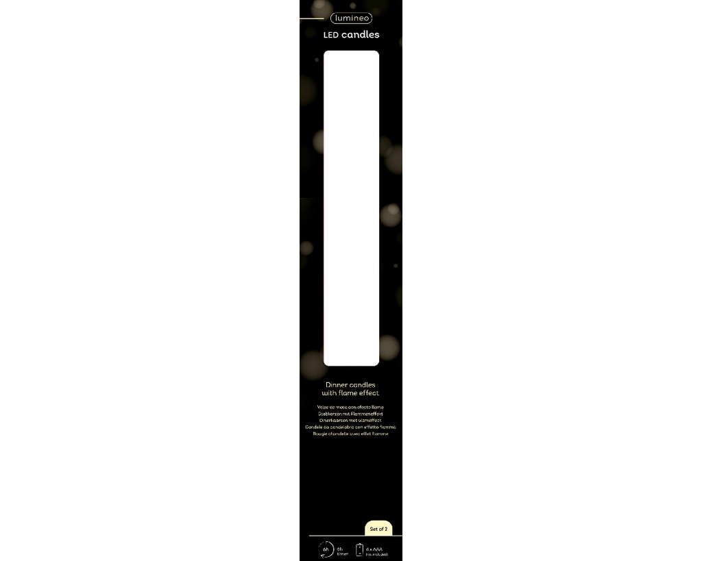 Lumineo | Verlichting Led Kaars Warm Kerstrood