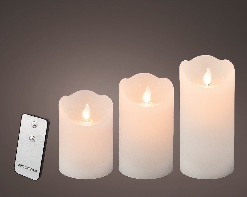 Lumineo | Verlichting Led Kaars Led Wit/Ecru Was Indoor 1 3-pack Batterij (niet inbegrepen)