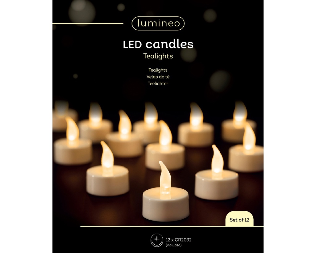 Lumineo | Kaars Theelicht Bewegende Vlam Batterij (inbegrepen)